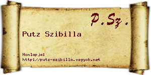 Putz Szibilla névjegykártya